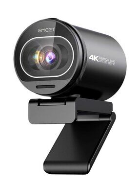 EMEET S600 4K USB Webcam in Black - High-Resolution Streaming Camera